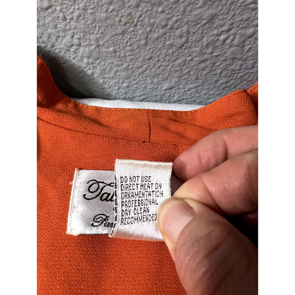 Tally Taylor Womens Cardigan Duster 32W Flow Rust Rhinestone Clasp Mature Career - Picture 8 of 10